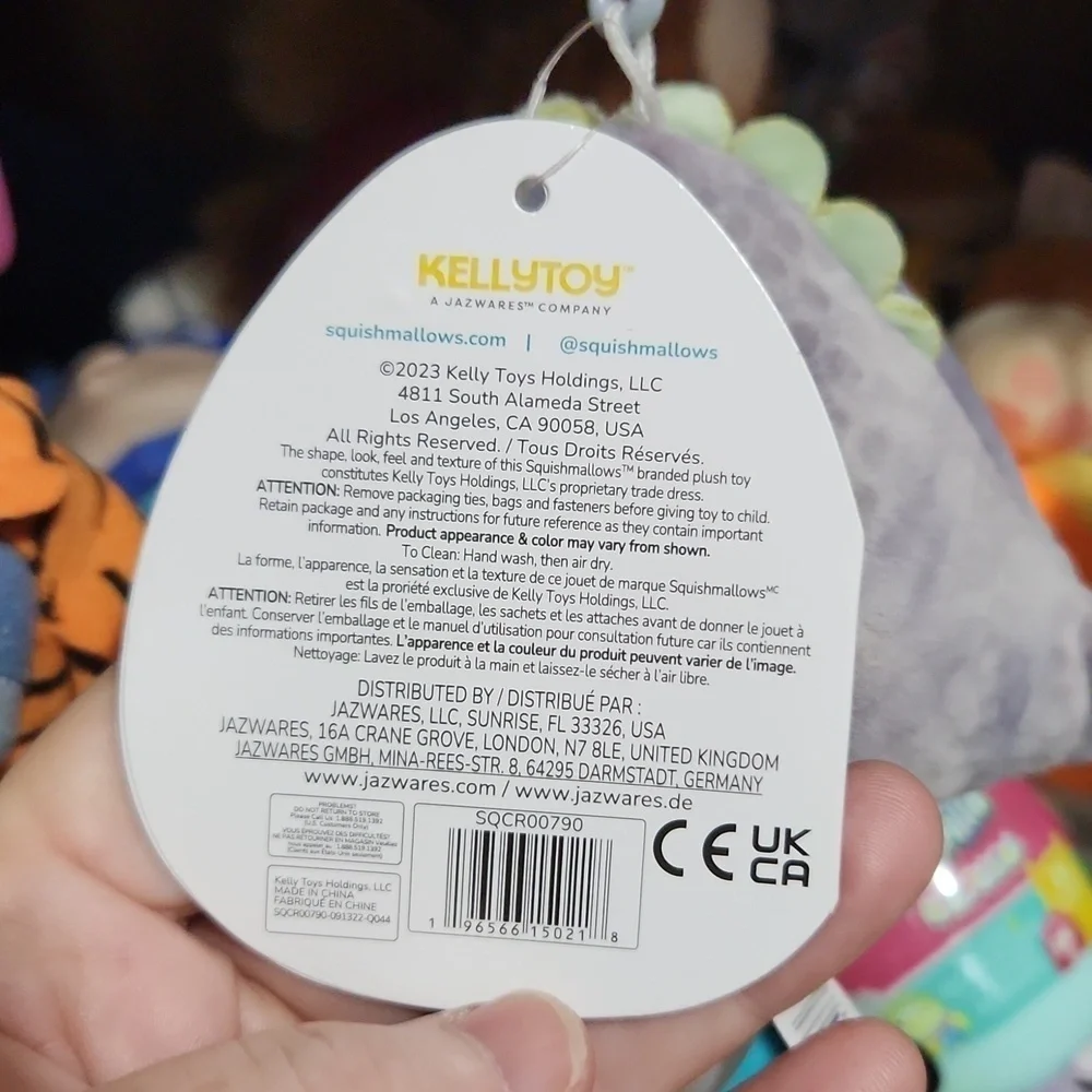 Squishmallow Xander Squishmallow Clip Dino Bag Keychain